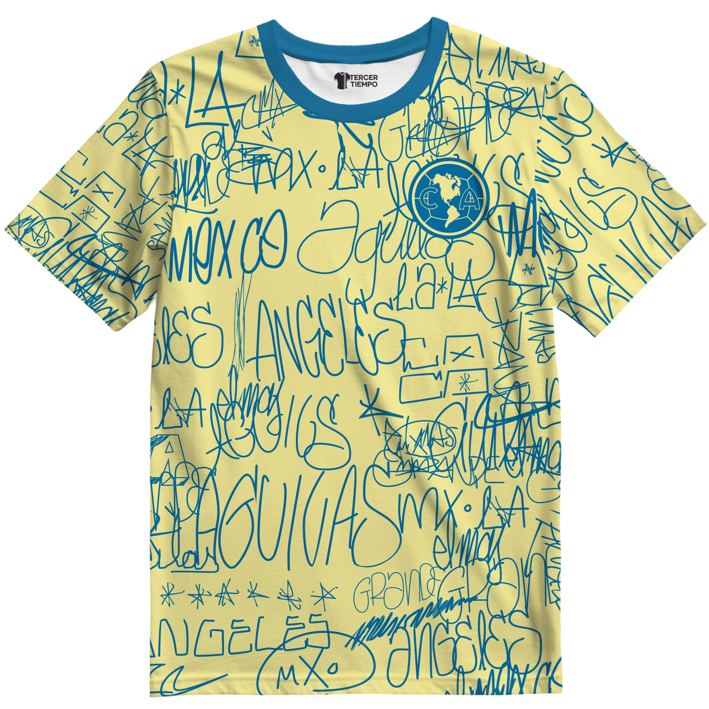 Playera America Los Angeles Grafiti amarilla