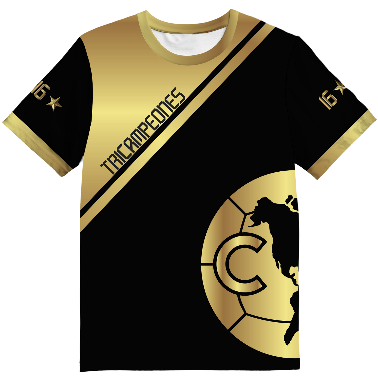 Playera America Tricampeon Dorada