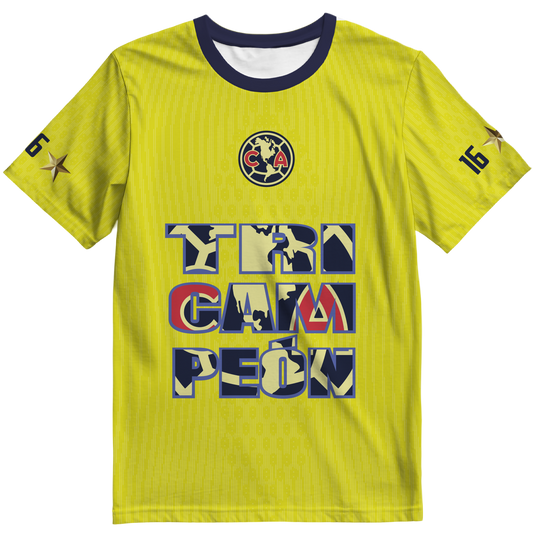 Playera America Tricampeon Amarilla