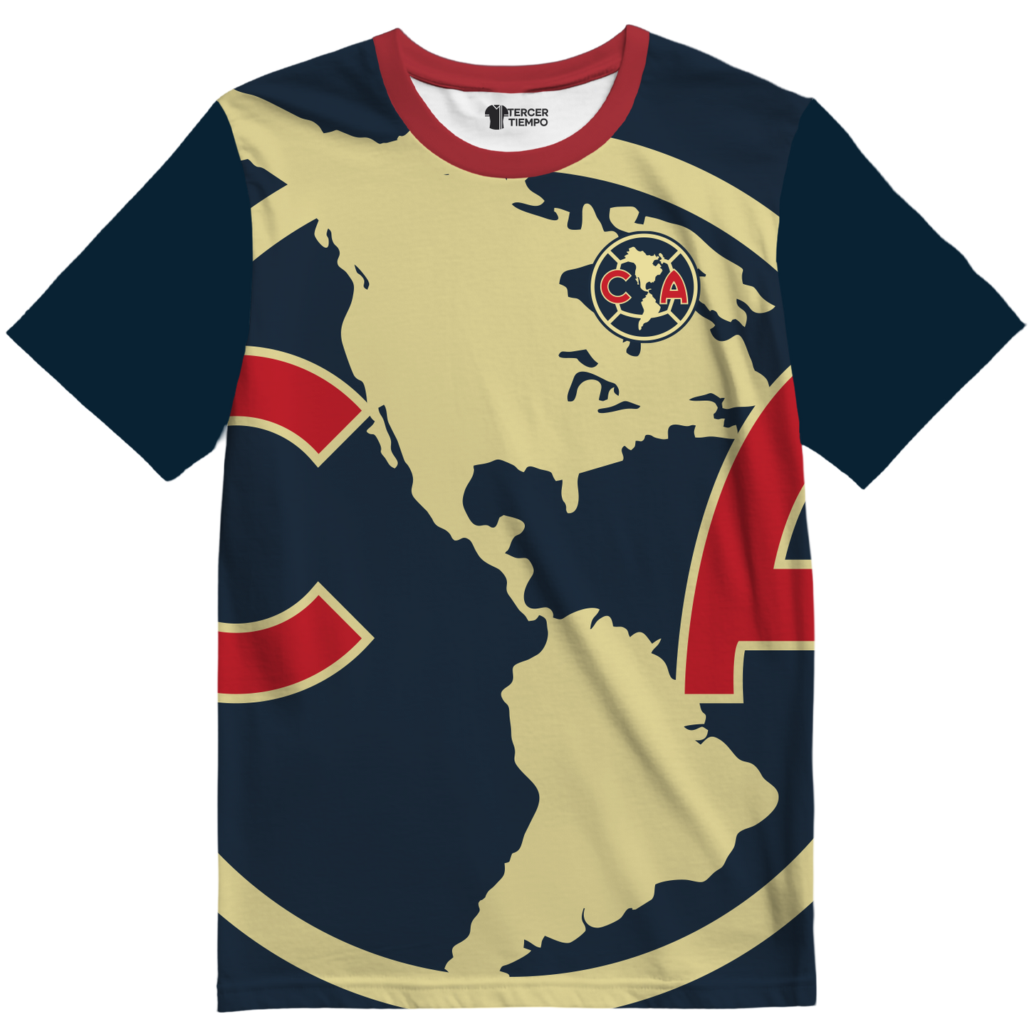 Playera America continente azul
