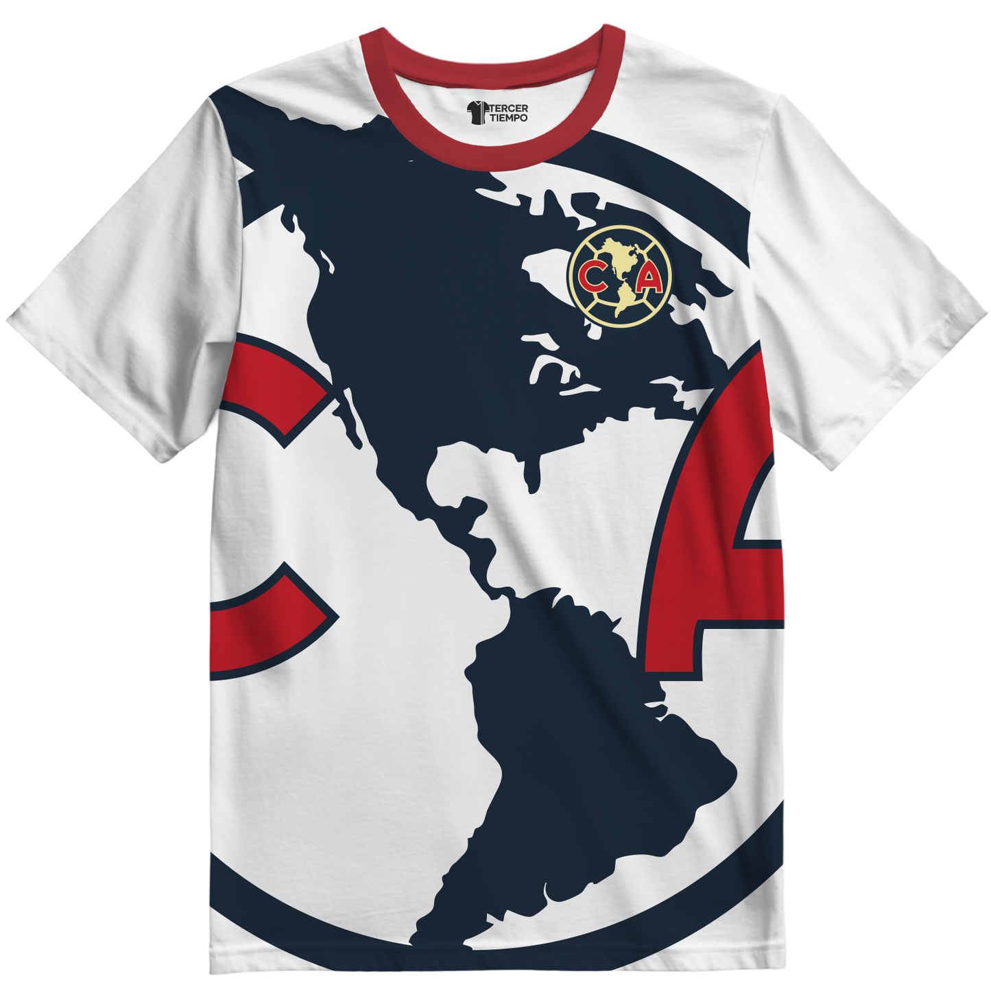 Playera America continente blanca