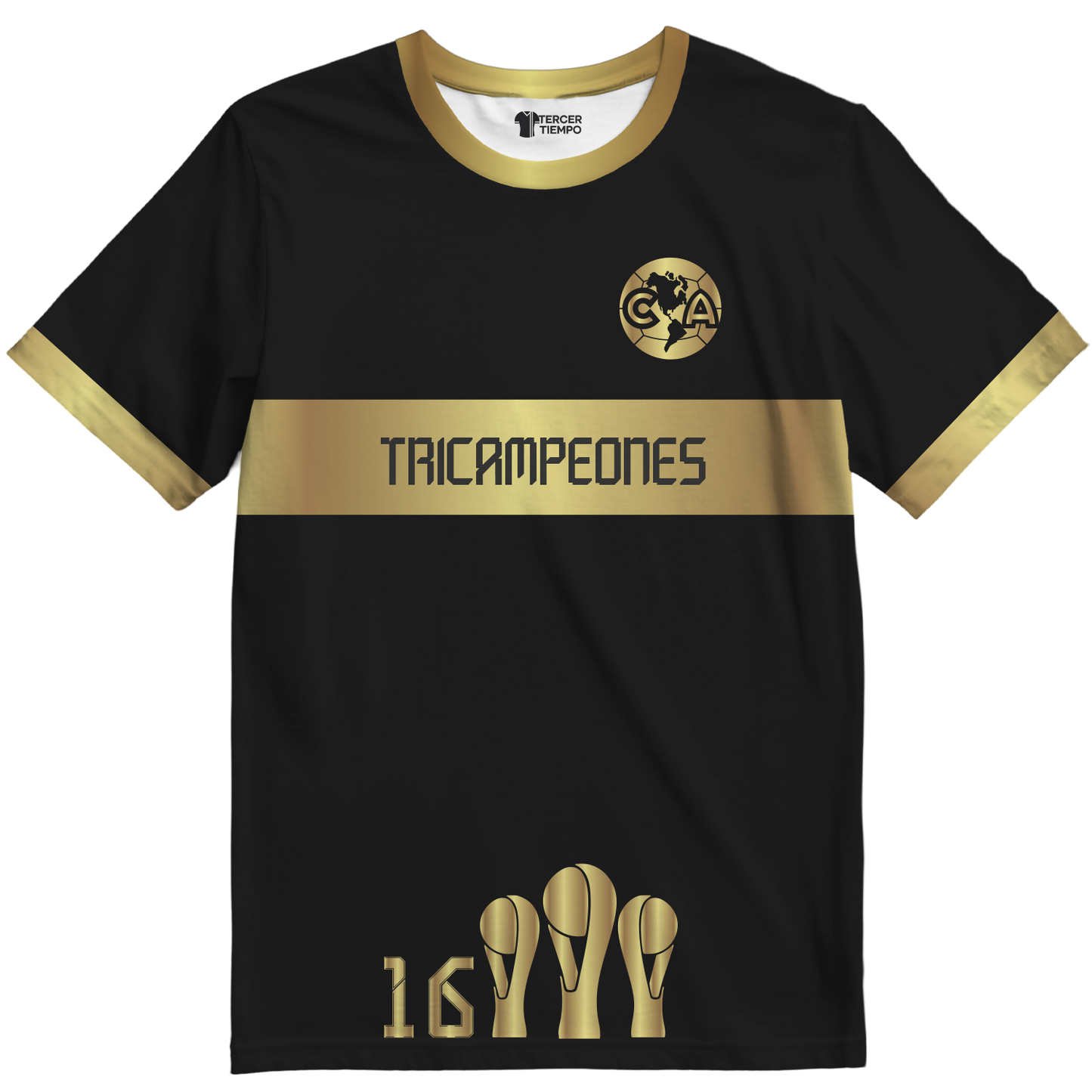 Playera America Campeon Dorada Negra