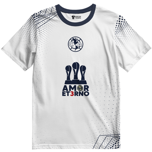 Playera America tricampeon amor eterno Blanca