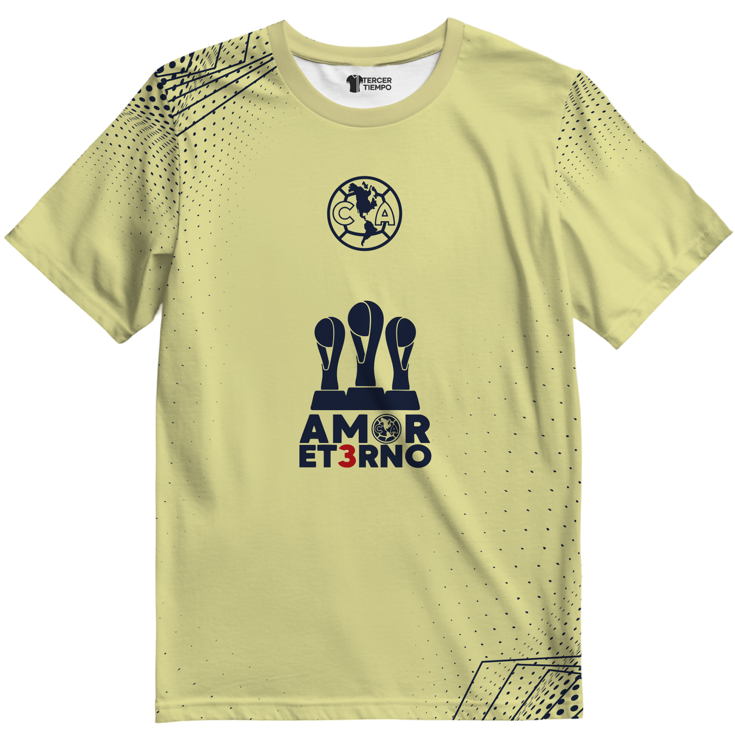 Playera America tricampeon amor eterno Amarilla
