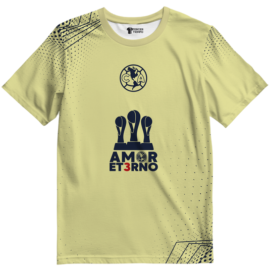 Playera America tricampeon amor eterno Amarilla