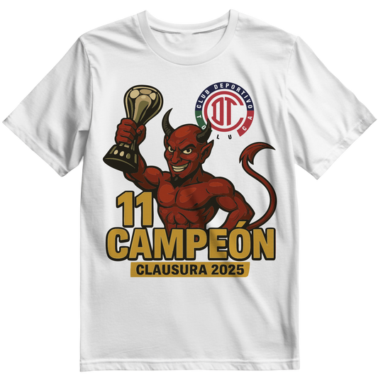Playera Algodon Toluca Campeon 1 Blanca