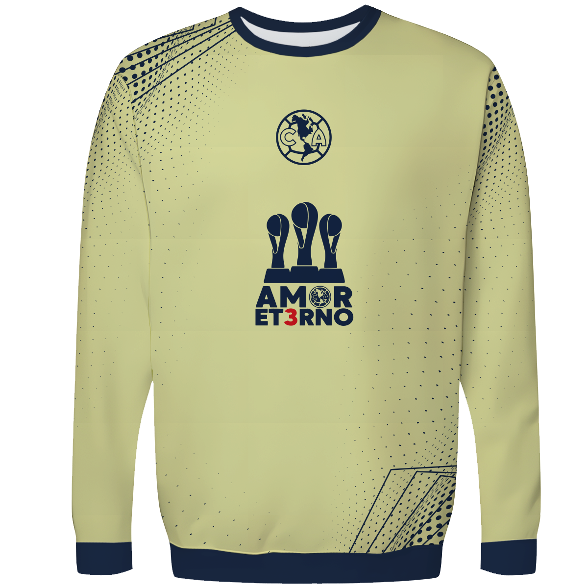 Sueter America tricampeon amor eterno amarillo
