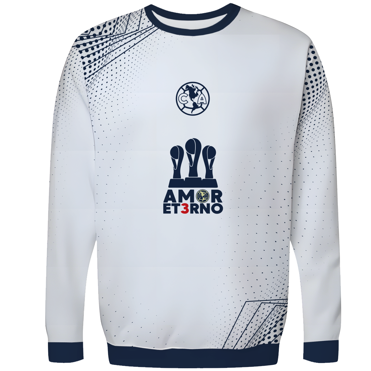 Sueter America tricampeon amor eterno blanco