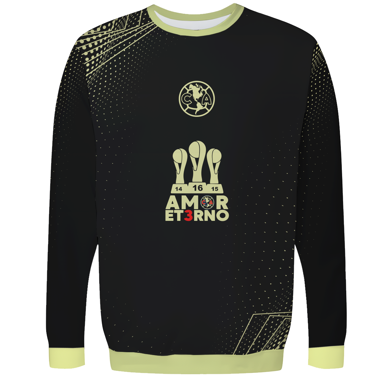 Sueter America tricampeon amor eterno negro