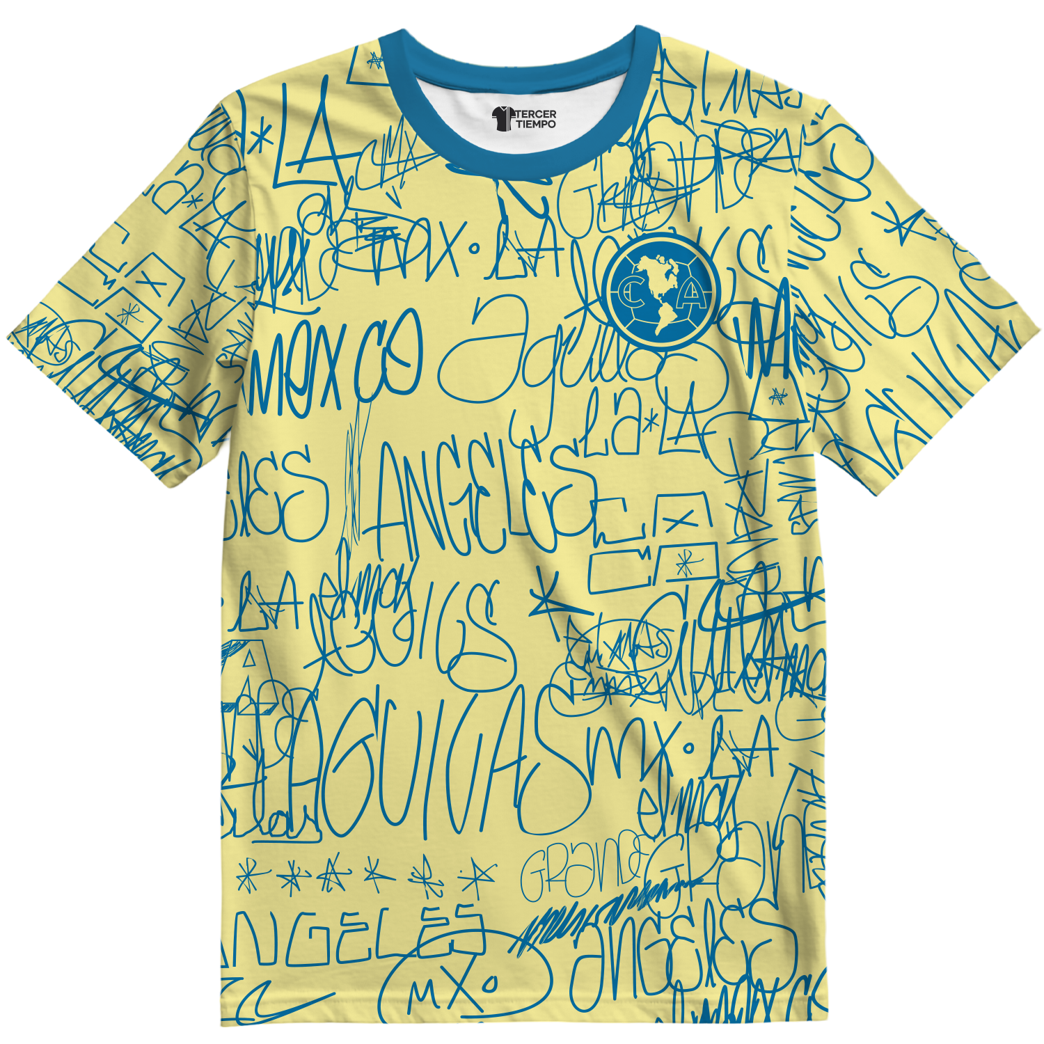 Playera America Los Angeles Grafiti amarilla