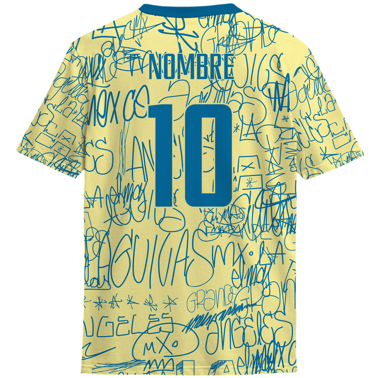 Playera America Los Angeles Grafiti amarilla