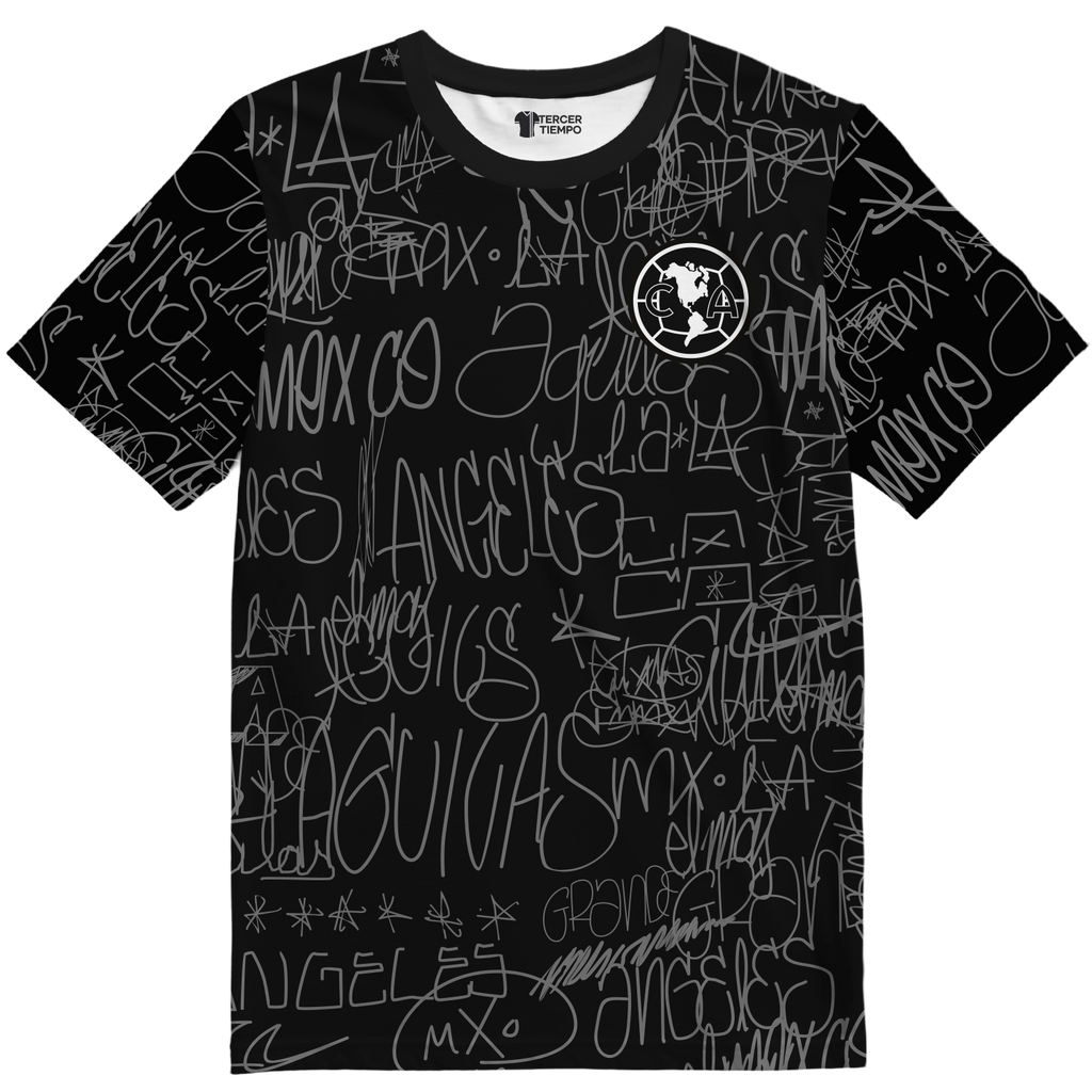 Playera America Los Angeles Grafiti negra