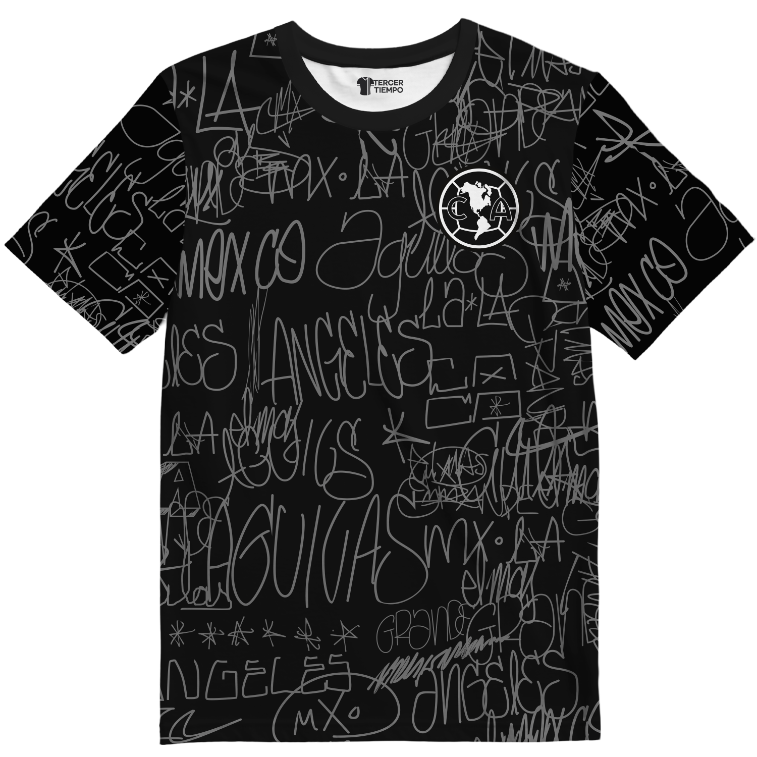 Playera America Los Angeles Grafiti negra