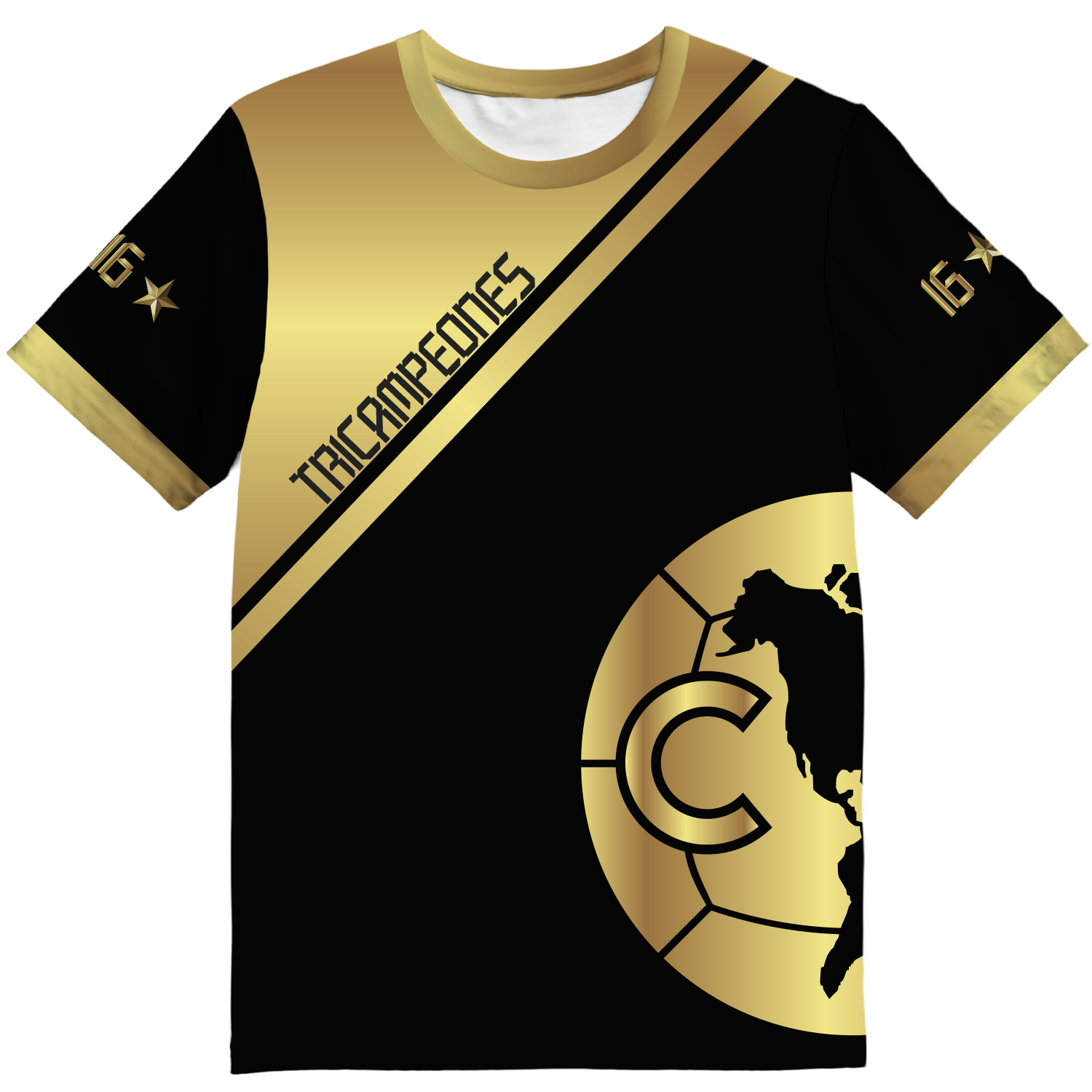 Playera America Tricampeon Dorada