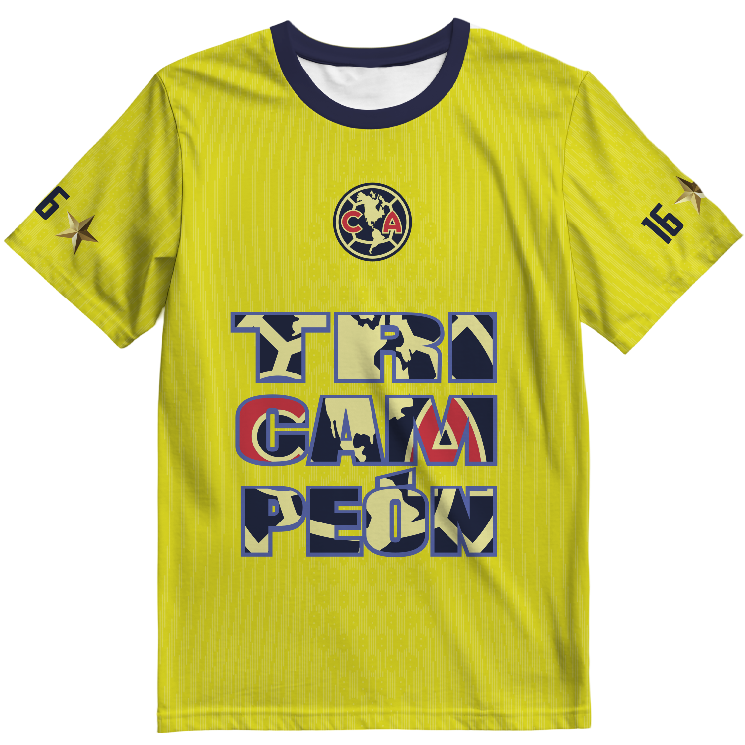 Playera America Tricampeon Amarilla