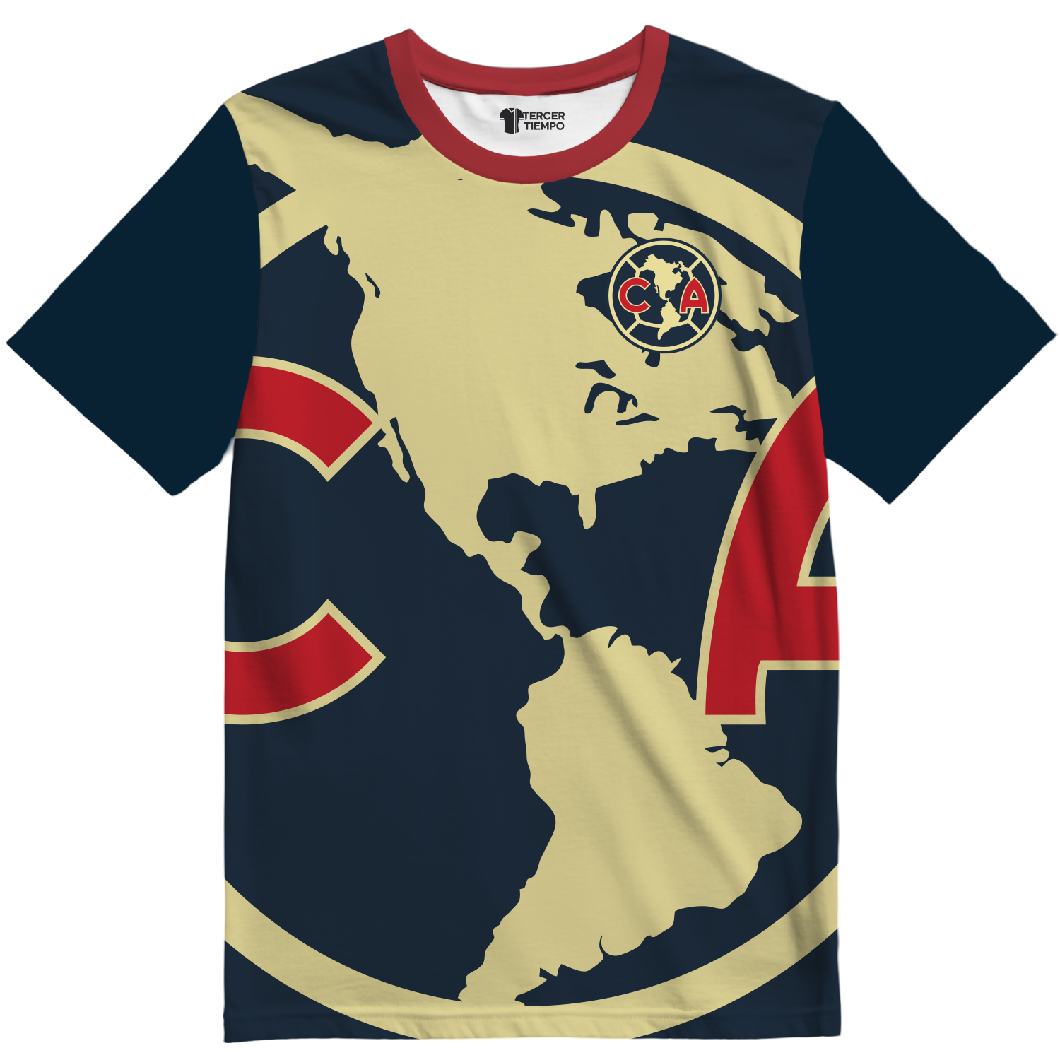 Playera America continente azul