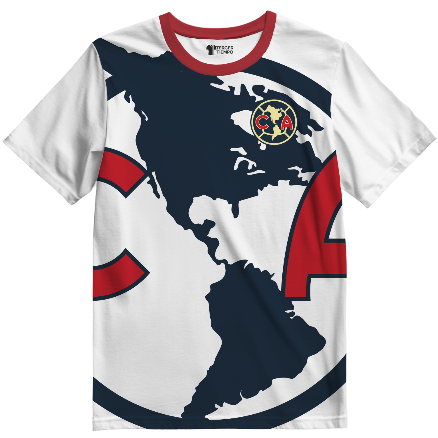 Playera America continente blanca