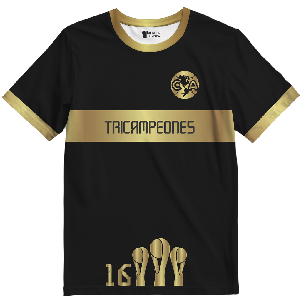 Playera America Campeon Dorada Negra