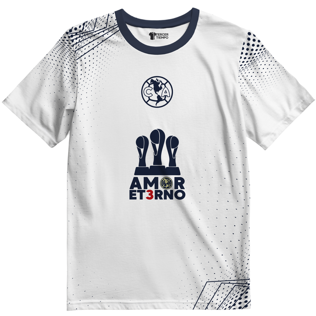 Playera America tricampeon amor eterno Blanca