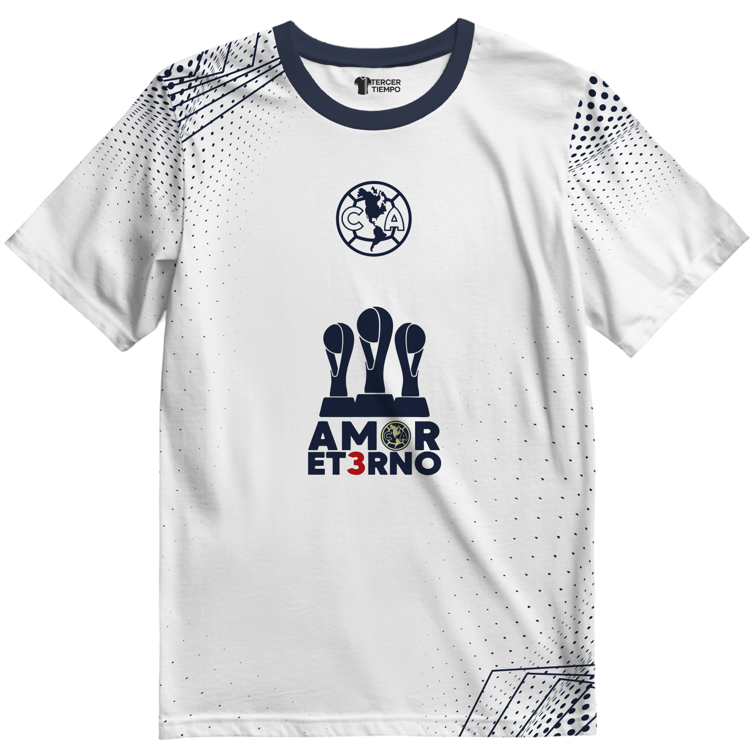 Playera America tricampeon amor eterno Blanca