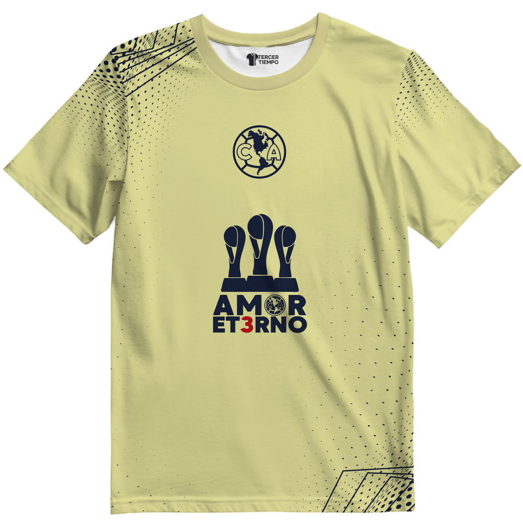 Playera America tricampeon amor eterno Amarilla