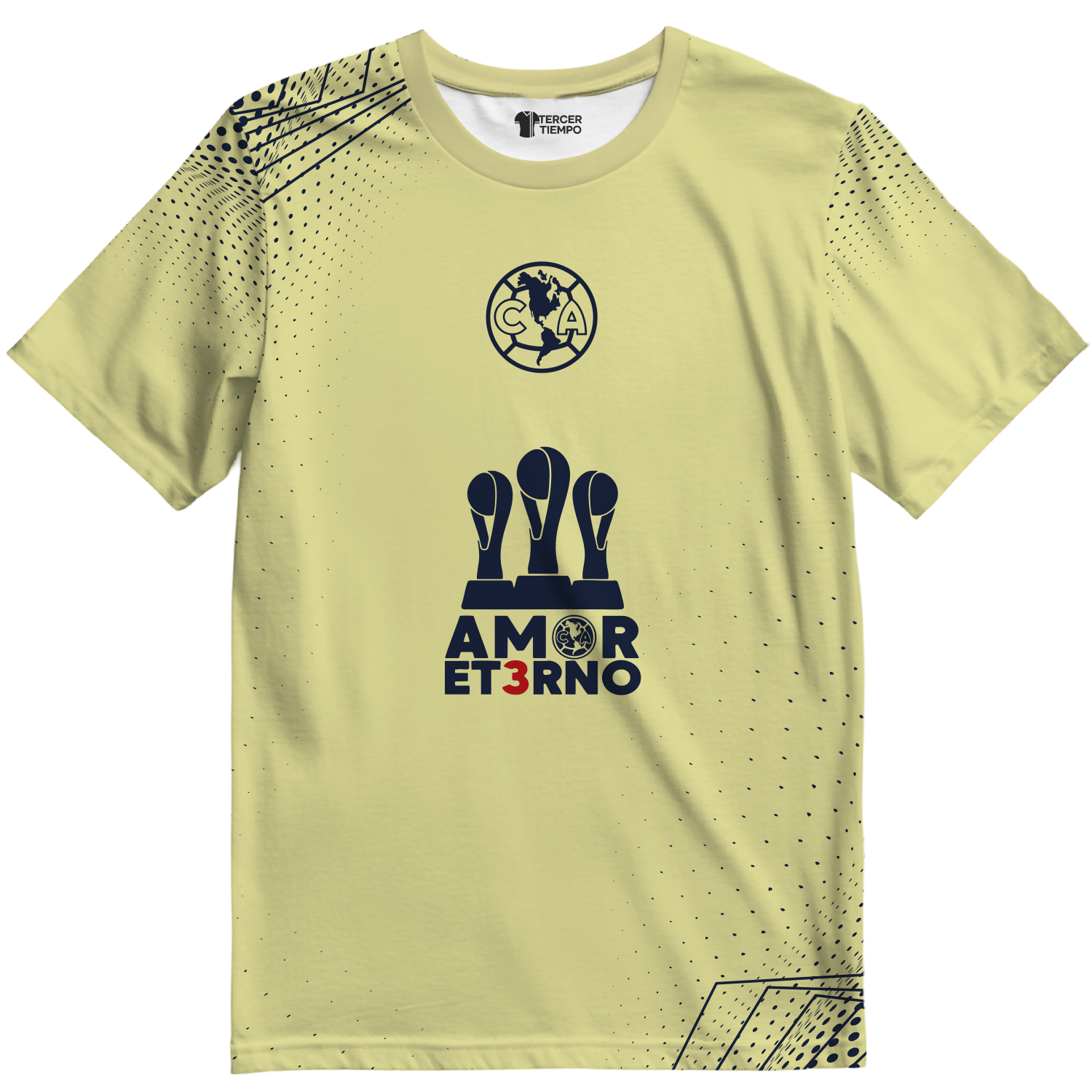 Playera America tricampeon amor eterno Amarilla