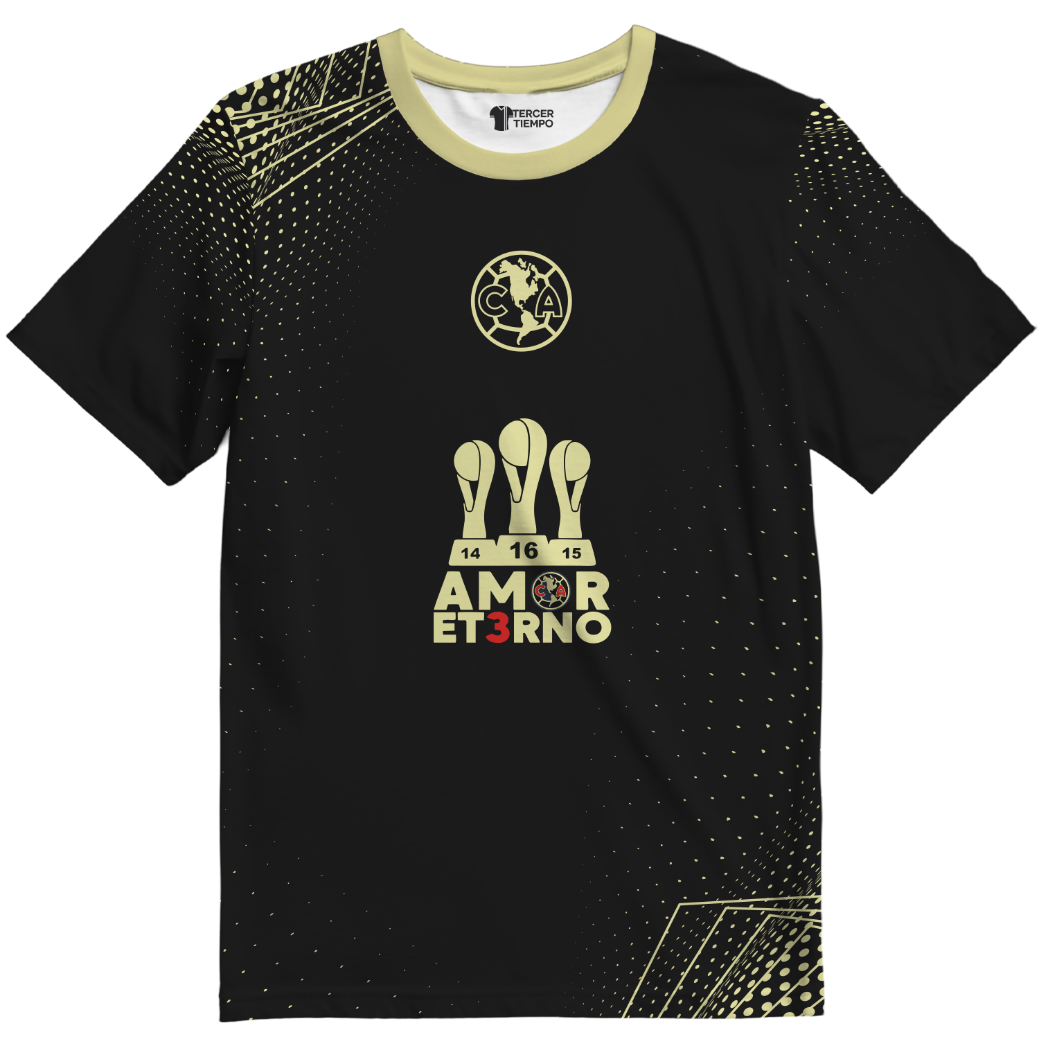Playera America tricampeon amor eterno Negra